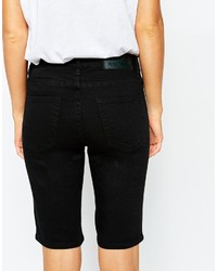 long black jean shorts