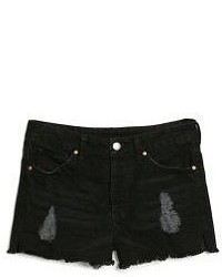 Mango Outlet Black Denim Shorts