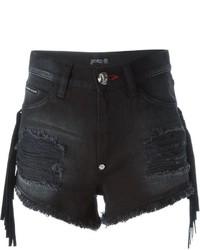 Philipp Plein Fringed Denim Shorts, $538 | farfetch.com | Lookastic