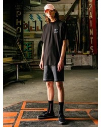 Skateboarder Denim Shorts Apa137 Black