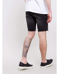 black ripped skinny shorts
