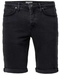 Topman Black Stretch Skinny Denim Shorts