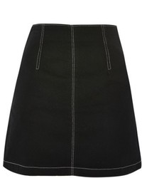 Topshop Contrast Stitch Denim Skirt