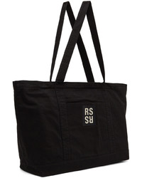 Raf Simons Black Oversized Denim Tote Bag