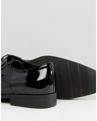 Asos Derby Shoes In Black Patent Finish