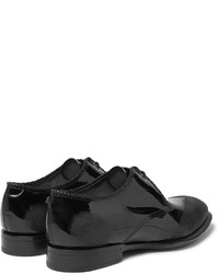 Alexander McQueen Distressed Patent Leather Derby Shoes