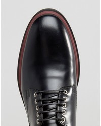 Asos Lace Up Derby Shoe In Black With Colored Sole