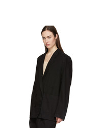 Lemaire Black Denim Double Breasted Jacket