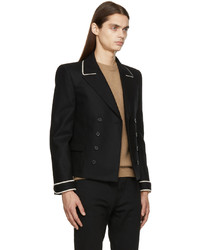 Saint Laurent Black Flannel Spencer Jacket