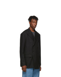 Wooyoungmi Black Wool Double Breasted Blazer