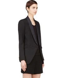 Band Of Outsiders Black Wool Double Breasted Long Blazer