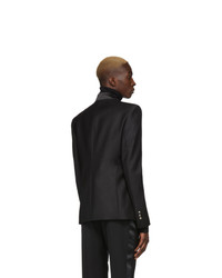 Balmain Black Wool Satin Collar Blazer