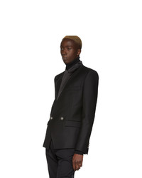 Balmain Black Wool Satin Collar Blazer