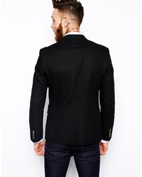 Asos Brand Slim Fit Double Breasted Blazer In Cotton