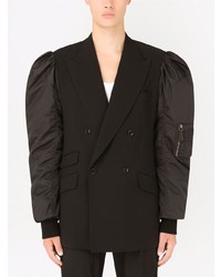 Dolce & Gabbana Contrasting Sleeve Double Breasted Blazer