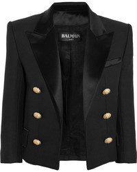 Balmain Cotton And Silk Blend Piqu Tuxedo Jacket
