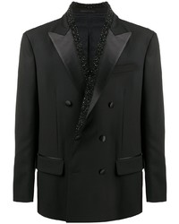 Versace Crystal Embellished Double Breasted Blazer