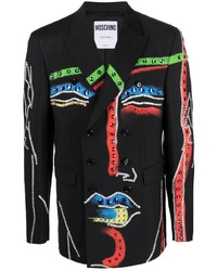 Moschino Crystal Embellished Double Breasted Blazer