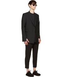 Dgnak By Kangd Black Double Breasted Arm Band Blazer
