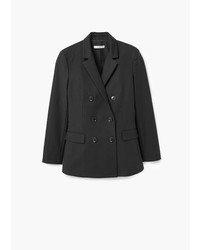 Mango Outlet Double Breasted Cotton Blazer