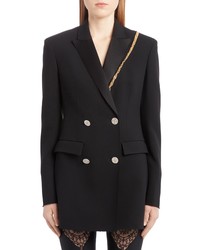 Versace Double Breasted Crepe Cady Blazer