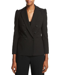 Rebecca Taylor Double Breasted Suiting Blazer Black