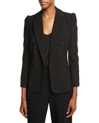 Rebecca Taylor Double Breasted Suiting Blazer Black