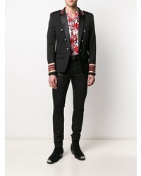 Balmain Embellished Cuffs Double Breasted Blazer