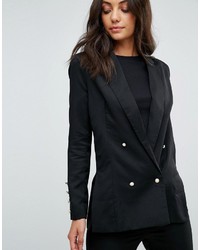 Fashion Union Tall Double Breasted Blazer With Pearl Buttons
