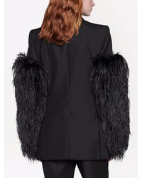 Gucci Feather Sleeve Double Breasted Blazer