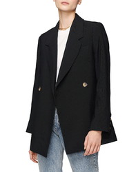 Anine Bing Kaia Double Breasted Knit Blazer