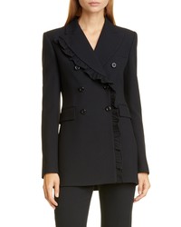 Michael Kors Collection Michl Kors Ruffle Double Breasted Blazer