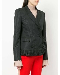 MSGM Ruched Trim Double Breasted Blazer