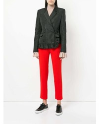 MSGM Ruched Trim Double Breasted Blazer