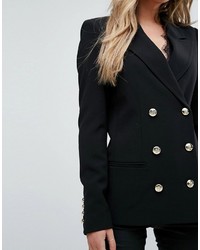 Yas Double Breasted Blazer With Gold Buttons
