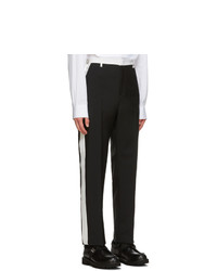 Valentino Black And Off White Mohair Trousers