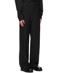We11done Black One Side Flap Detail Trousers