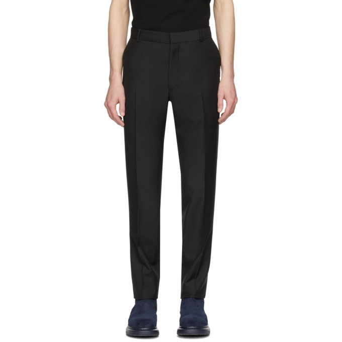 Alexander McQueen Black Selvedge Wool And Mohair Trousers, $461 ...