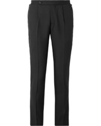 Maison Margiela Black Slim Fit Wool And Mohair Blend Trousers