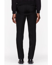 Givenchy Black Wool Pleated Belted Trousers