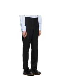 Comme des Garcons Homme Deux Black Wool Yarn Dyed Trousers