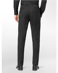 Calvin Klein Body Slim Fit Black Stripe Wool Suit Pants