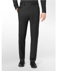 Calvin Klein Body Slim Fit Black Stripe Wool Suit Pants