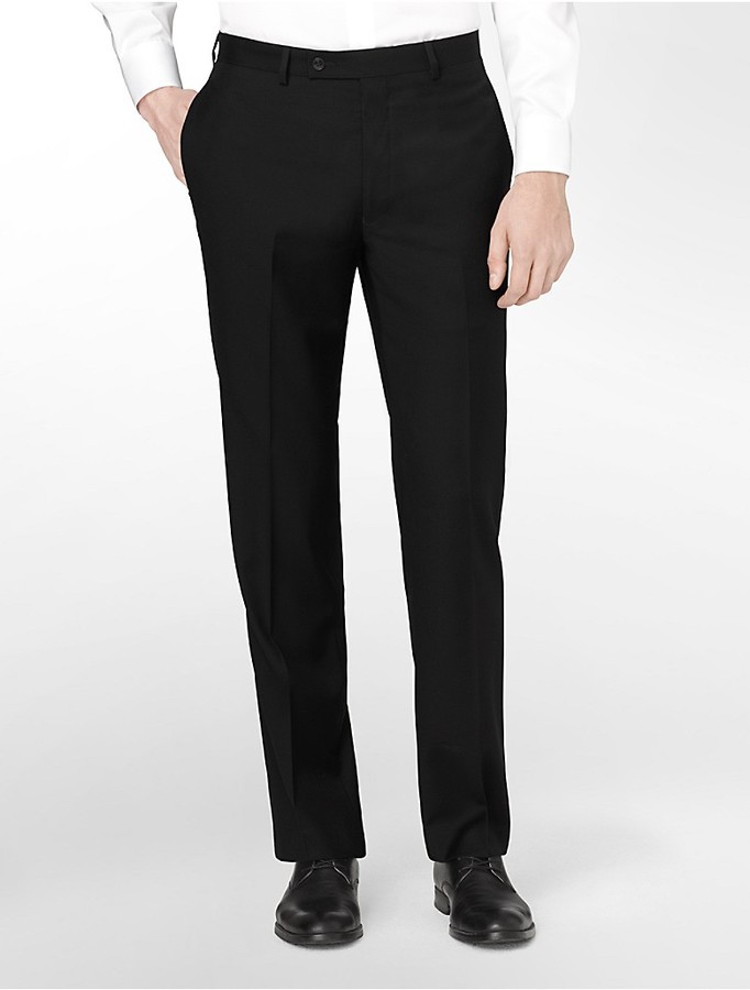 Calvin Klein Body Slim Fit Black Wool Suit Pants, $69 | Calvin Klein |  Lookastic