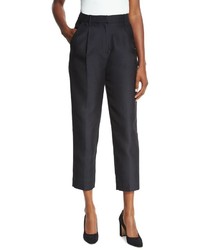 Co Classic Single Pleat Cropped Trousers Black