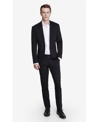 Express Extra Slim Innovator Cotton Sateen Black Suit Pant