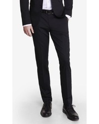 Express Extra Slim Innovator Cotton Sateen Black Suit Pant