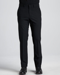 Armani Collezioni Flat Front Dress Pants Black