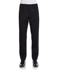 Burberry Flat Front Virgin Wool Trousers