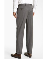 Canali Flat Front Wool Trousers